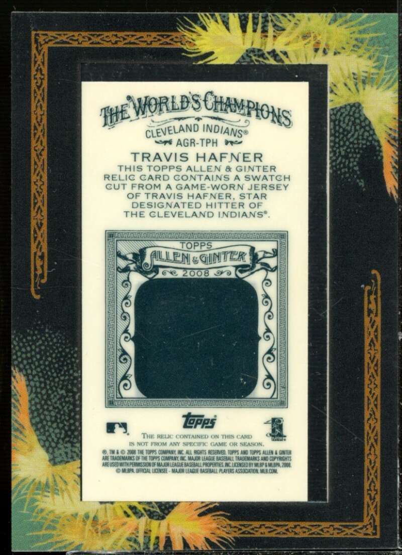 Travis Hafner Jsy Card 2008 Topps Allen and Ginter Relics #TPH  Image 2