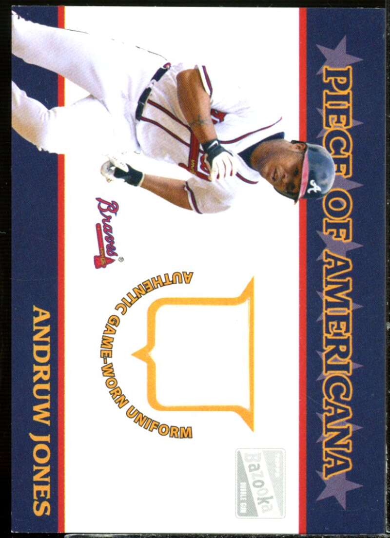 Andruw Jones Card 2003 Bazooka Piece of Americana Relics #AJ  Image 1
