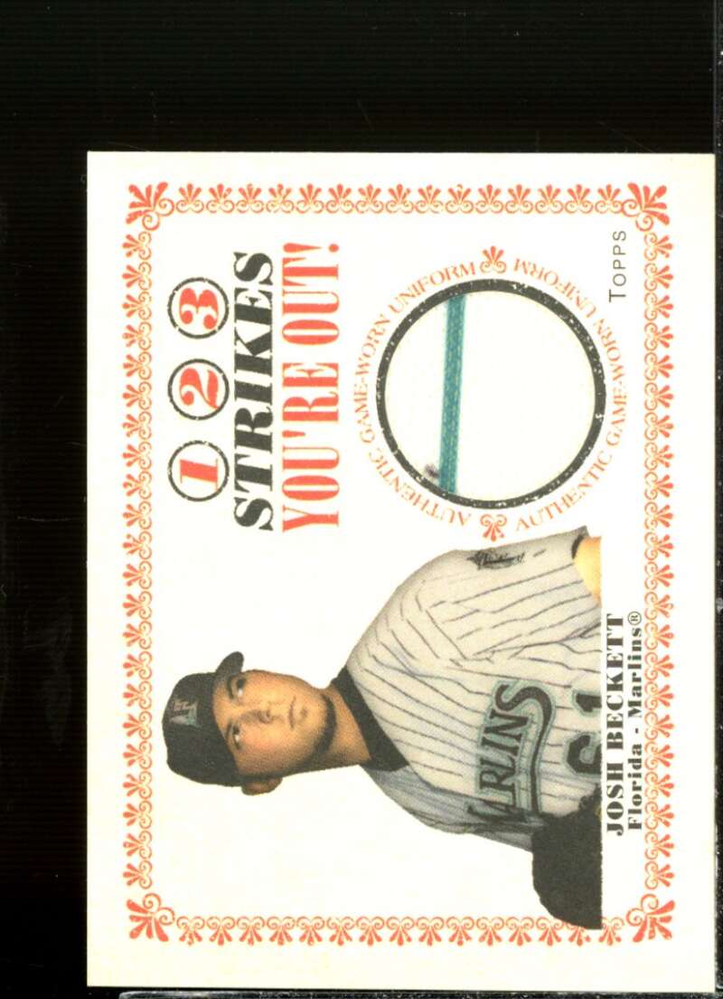 Josh Beckett Uni B 2004 Topps Cracker Jack 1-2-3 Strikes You're Out Relics #JB  Image 1