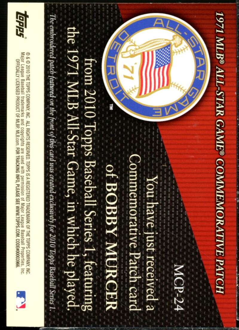 Bobby Murcer Card 2010 Topps Commemorative Patch #MCP24  Image 2