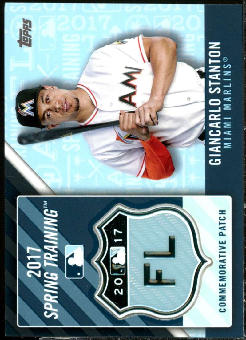 Giancarlo Stanton Card 2017 Topps Spring Training Logo Patch #MLBSTGS  Image 1
