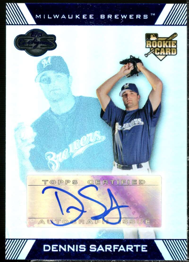 Dennis Sarfate AU Rookie Card 2007 Topps Co-Signers Hyper Silver Blue #118  Image 1