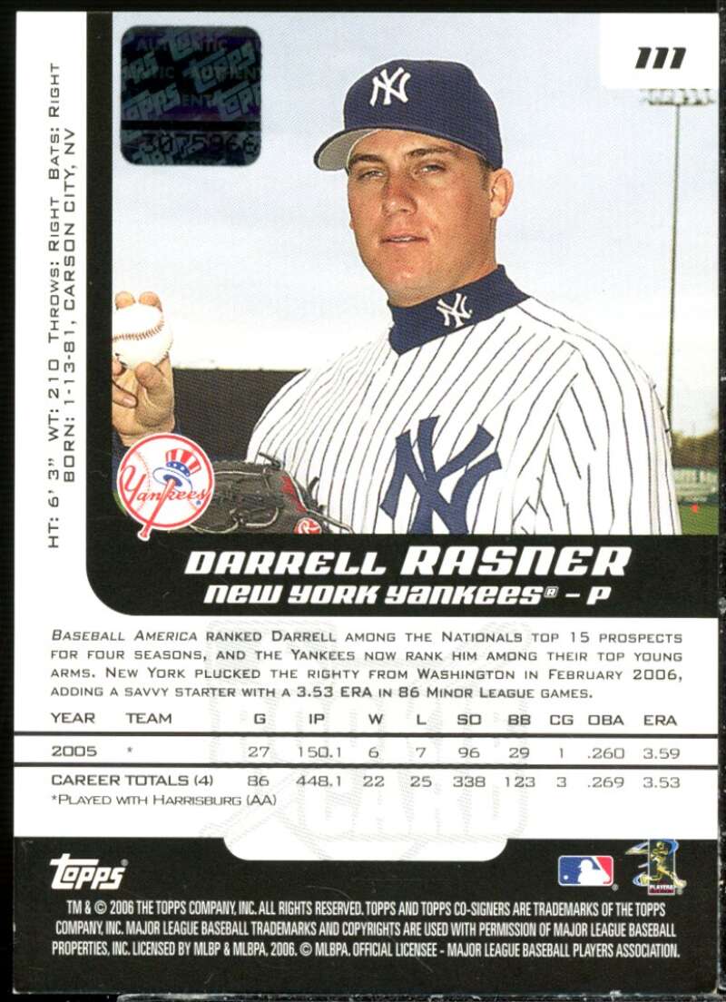 Darrell Rasner AU G Rookie Card 2006 Topps Co-Signers #111  Image 2