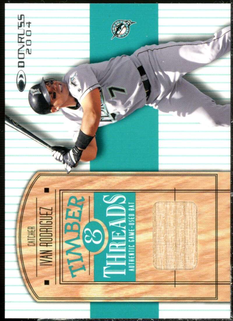 Ivan Rodriguez Bat Card 2004 Donruss Timber and Threads #25  Image 1
