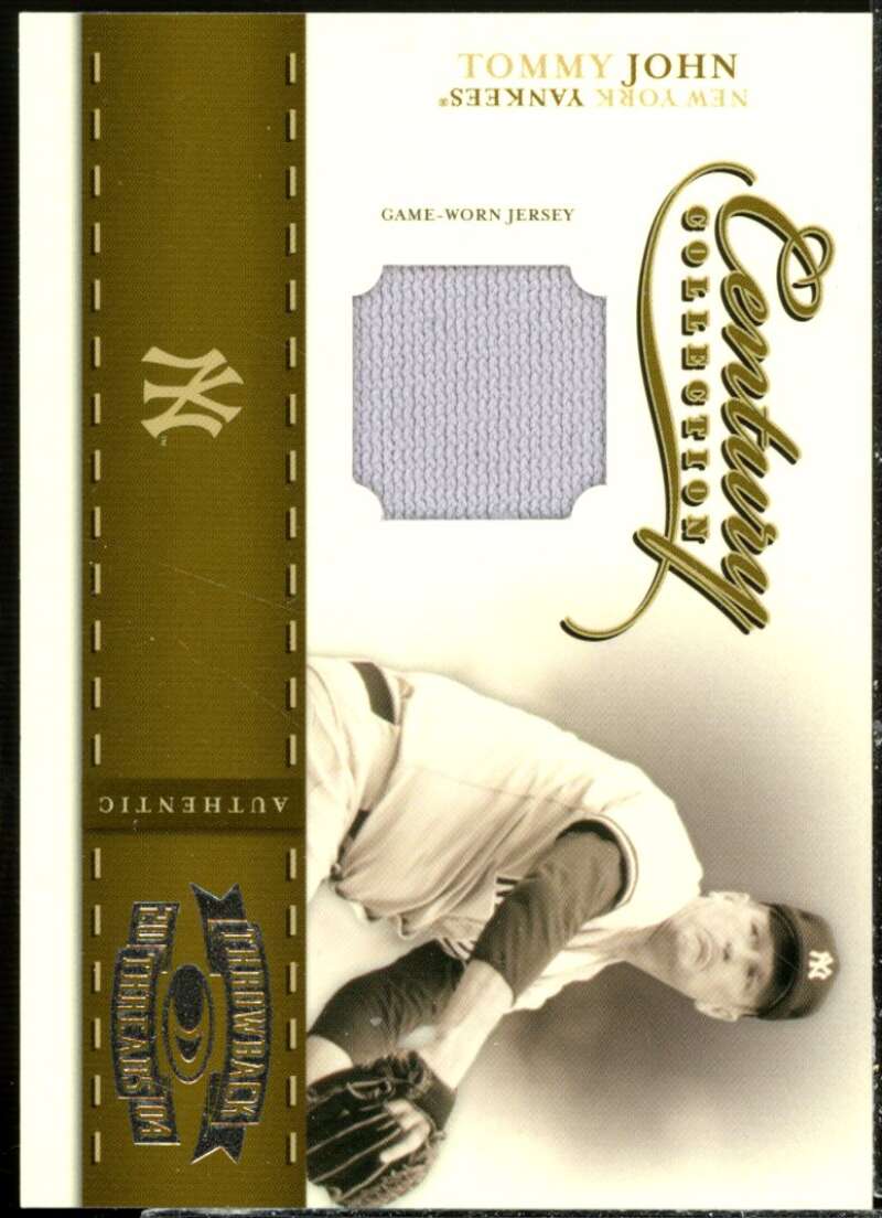 Tommy John Jsy Card 2004 Throwback Threads Century Collection Material #87  Image 1