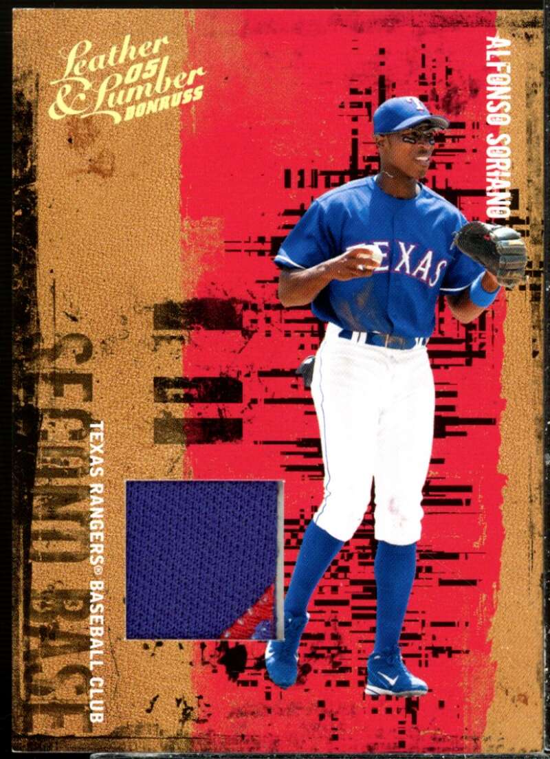 Alfonso Soriano Card 2005 Leather and Lumber Materials Jersey Prime #7  Image 1