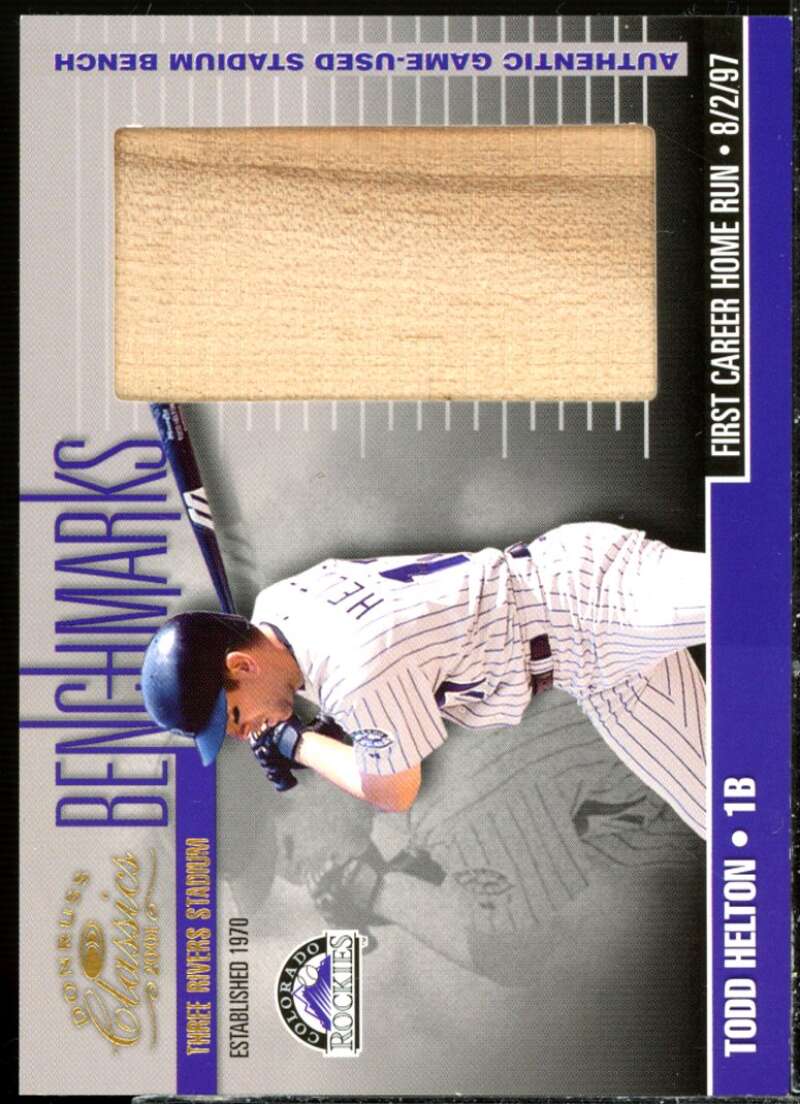 Todd Helton Card 2001 Donruss Classics Benchmarks #BM1  Image 1