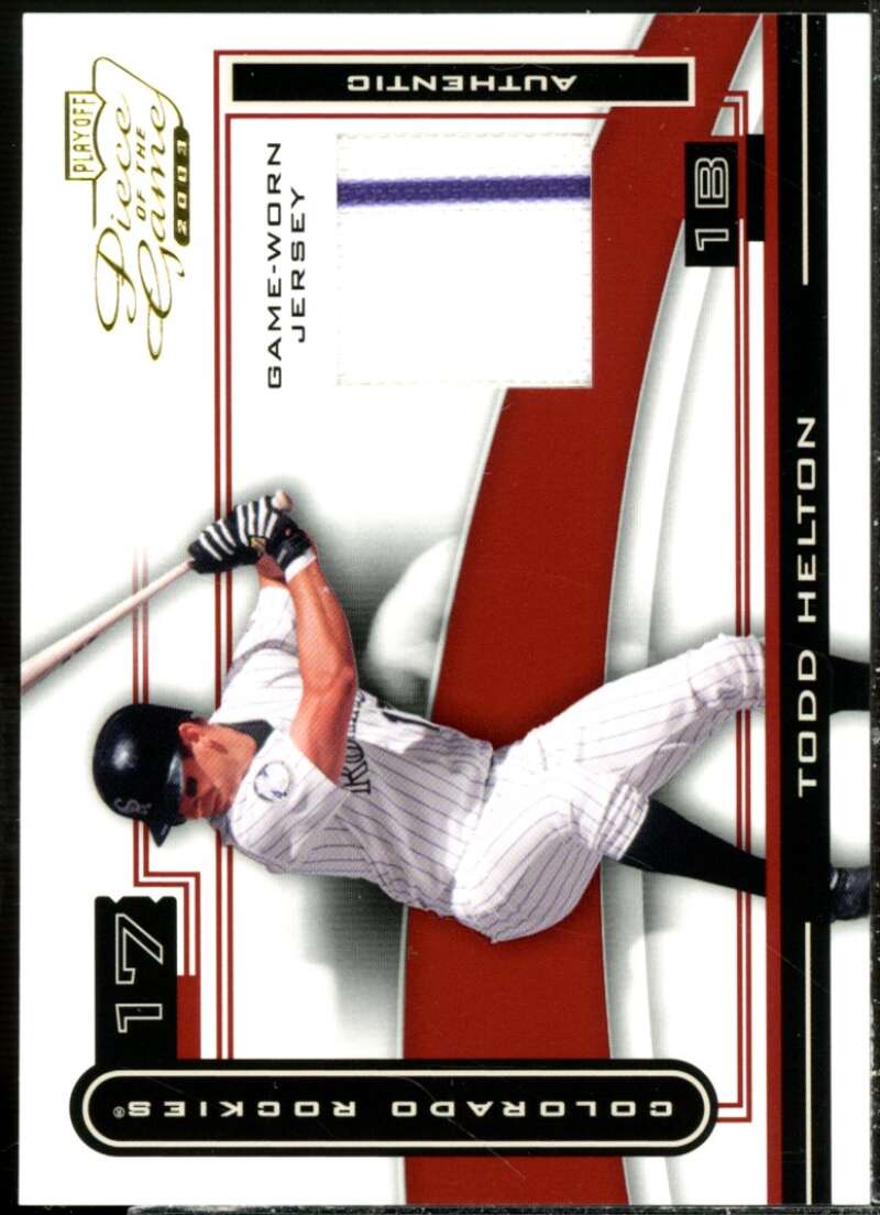 Todd Helton Jsy Card 2003 Playoff Piece of the Game Bronze #94  Image 1