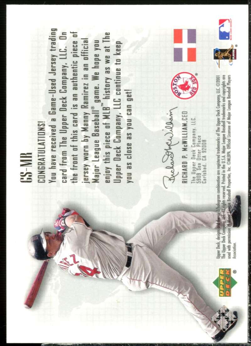 Manny Ramirez Card 2002 Upper Deck Global Swatch Game Jersey #GSMR  Image 2