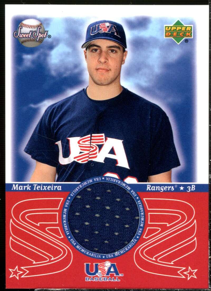 Mark Teixeira Card 2002 Sweet Spot USA Jerseys #USAMT  Image 1