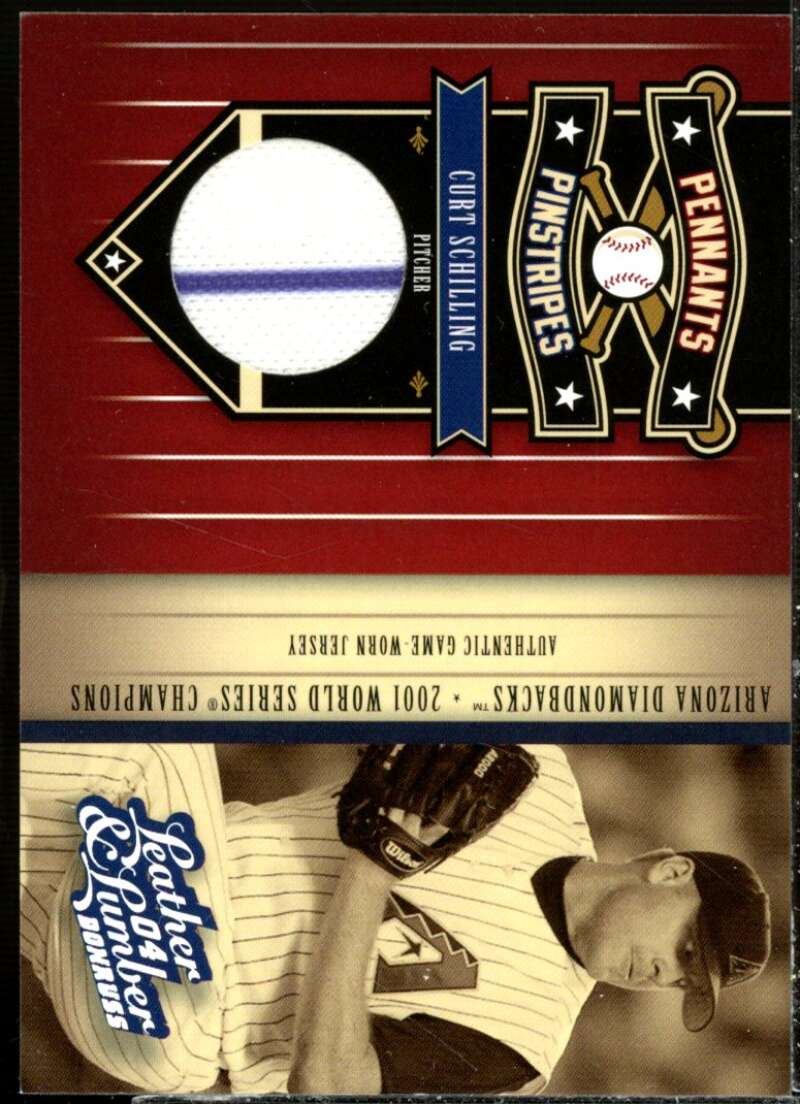 Curt Schilling Jsy 2004 Leather and Lumber Pennants/Pinstripes Materials #7  Image 1