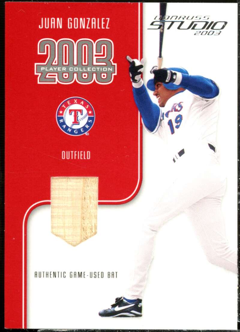 Juan Gonzalez Jsy Card 2003 Studio Player Collection #31  Image 1