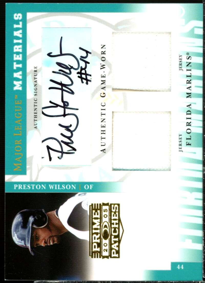 Preston Wilson 2005 Prime Patches Major League Materials Auto Double Swatch #9  Image 1