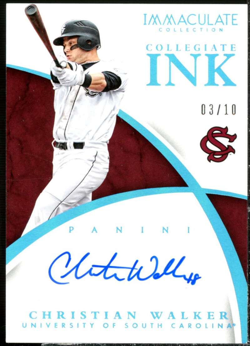 Christian Walker Rookie Card 2015 Immaculate Collection Collegiate Ink Blue #16  Image 1