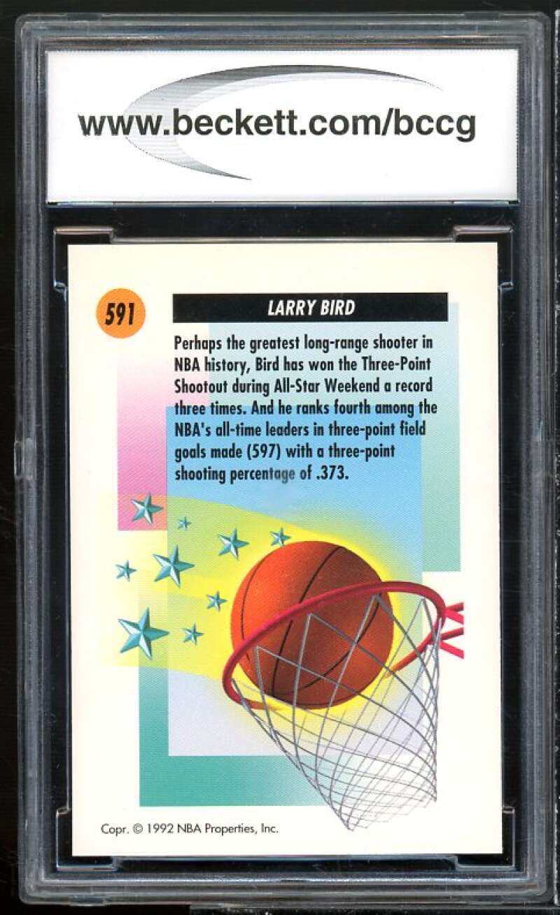 Larry Bird Card 1991-92 SkyBox #591 BGS BCCG 10 Mint+ Image 2