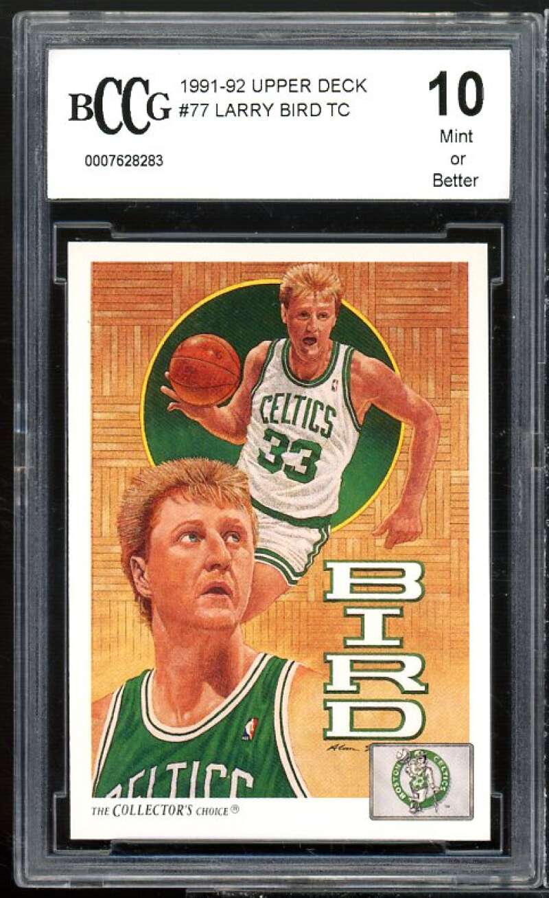 Larry Bird Card 1991-92 Upper Deck #77 BGS BCCG 10 Mint+ Image 1