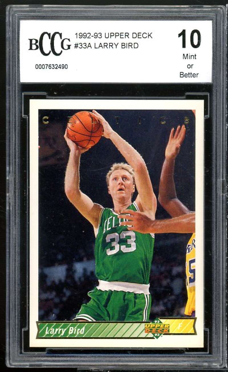 Larry Bird Card 1992-93 Upper Deck #33a BGS BCCG 10 Mint+ Image 1