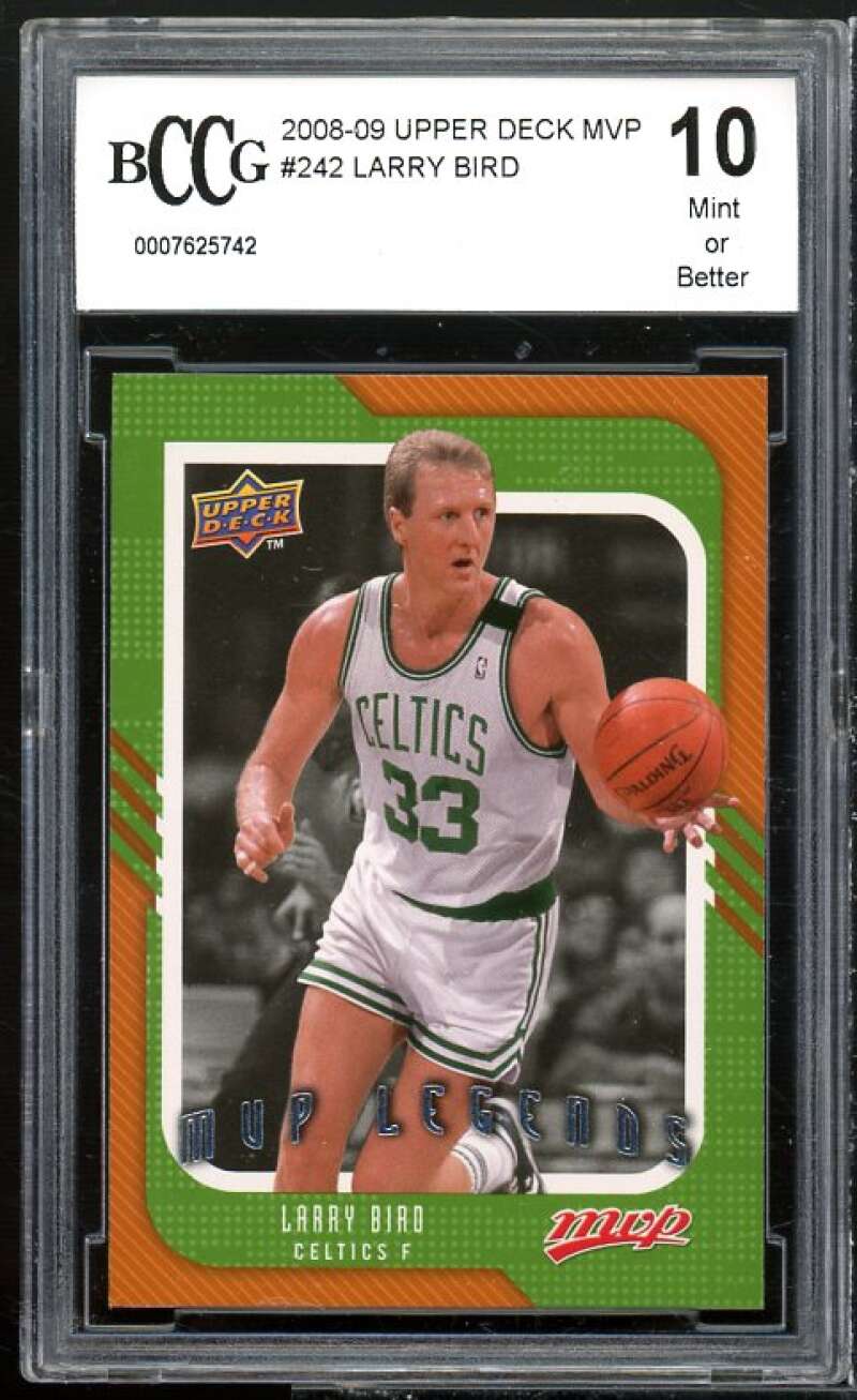 Larry Bird Card 2008-09 Upper Deck MVP #242 BGS BCCG 10 Mint+ Image 1