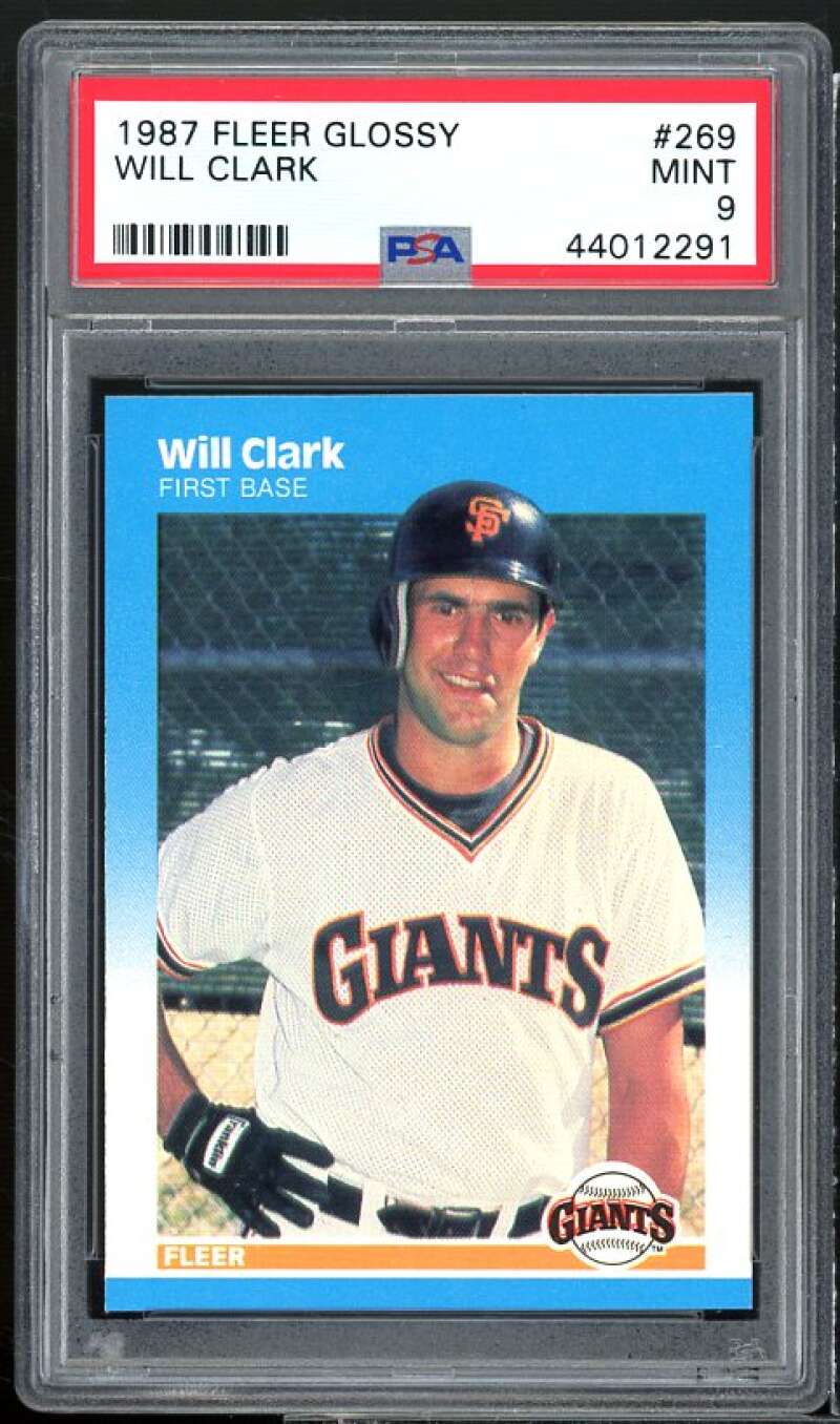 Will Clark Rookie Card 1987 Fleer Glossy #269 PSA 9 Image 1