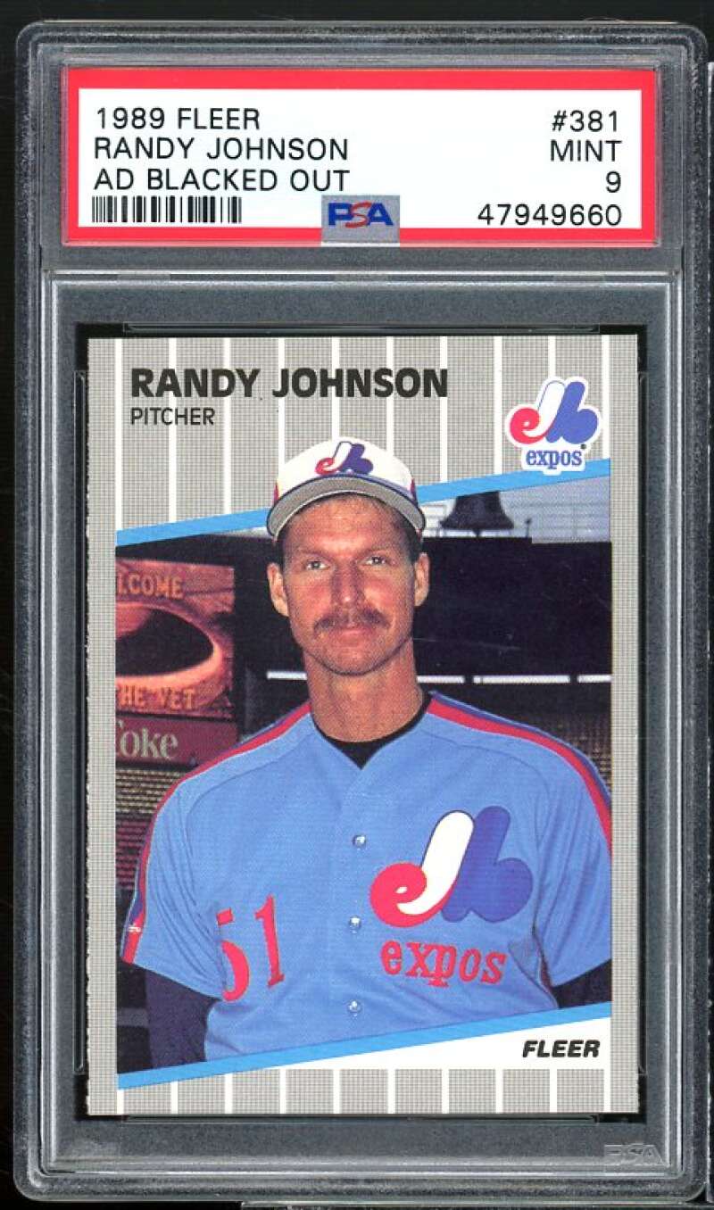 Randy Johnson Rookie Card 1989 Fleer #381 PSA 9 Image 1