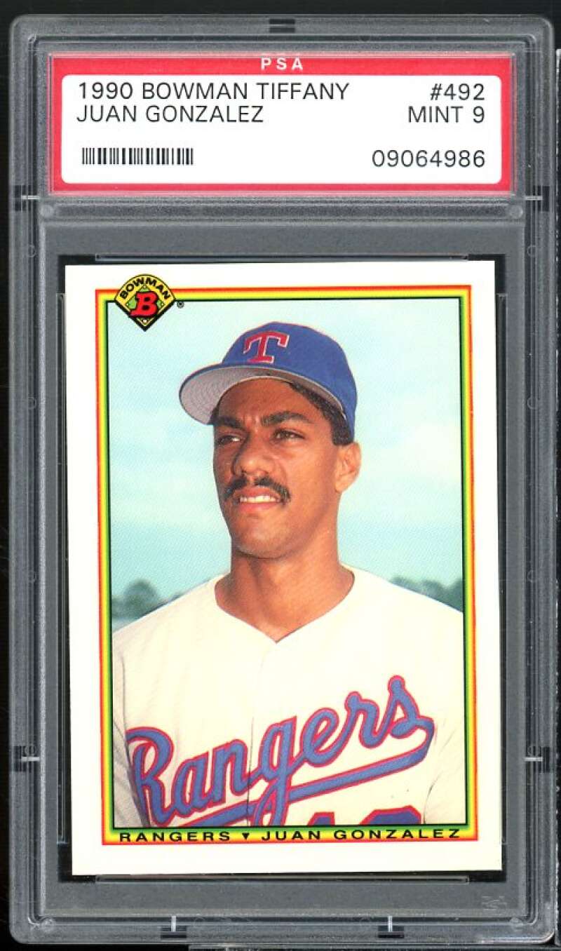 Juan Gonzalez Rookie Card 1990 Bowman Tiffany #492 PSA 9 Image 1