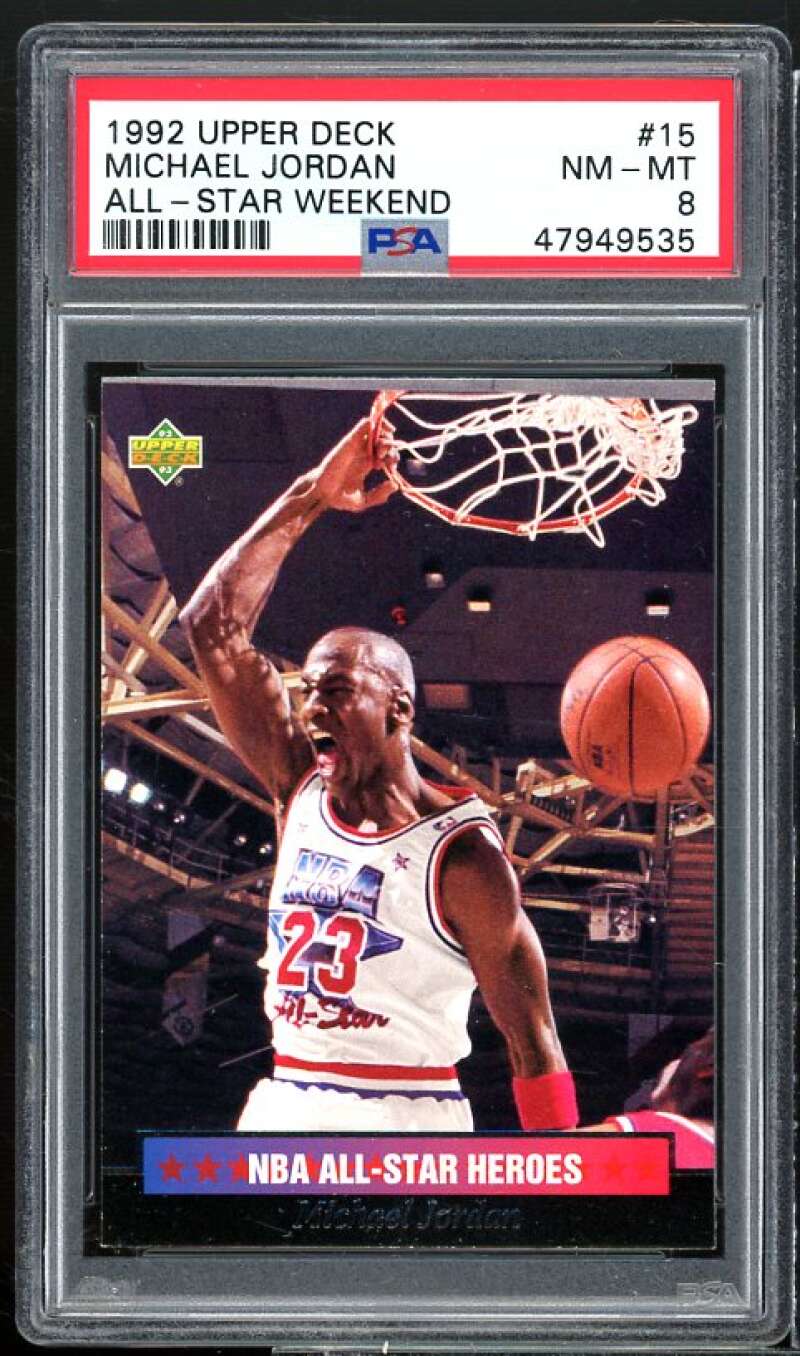 Michael Jordan Card 1992-93 Upper Deck All-Star Weekend #15 PSA 8 Image 1