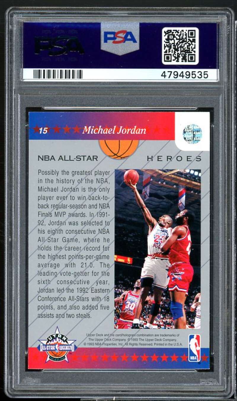 Michael Jordan Card 1992-93 Upper Deck All-Star Weekend #15 PSA 8 Image 2