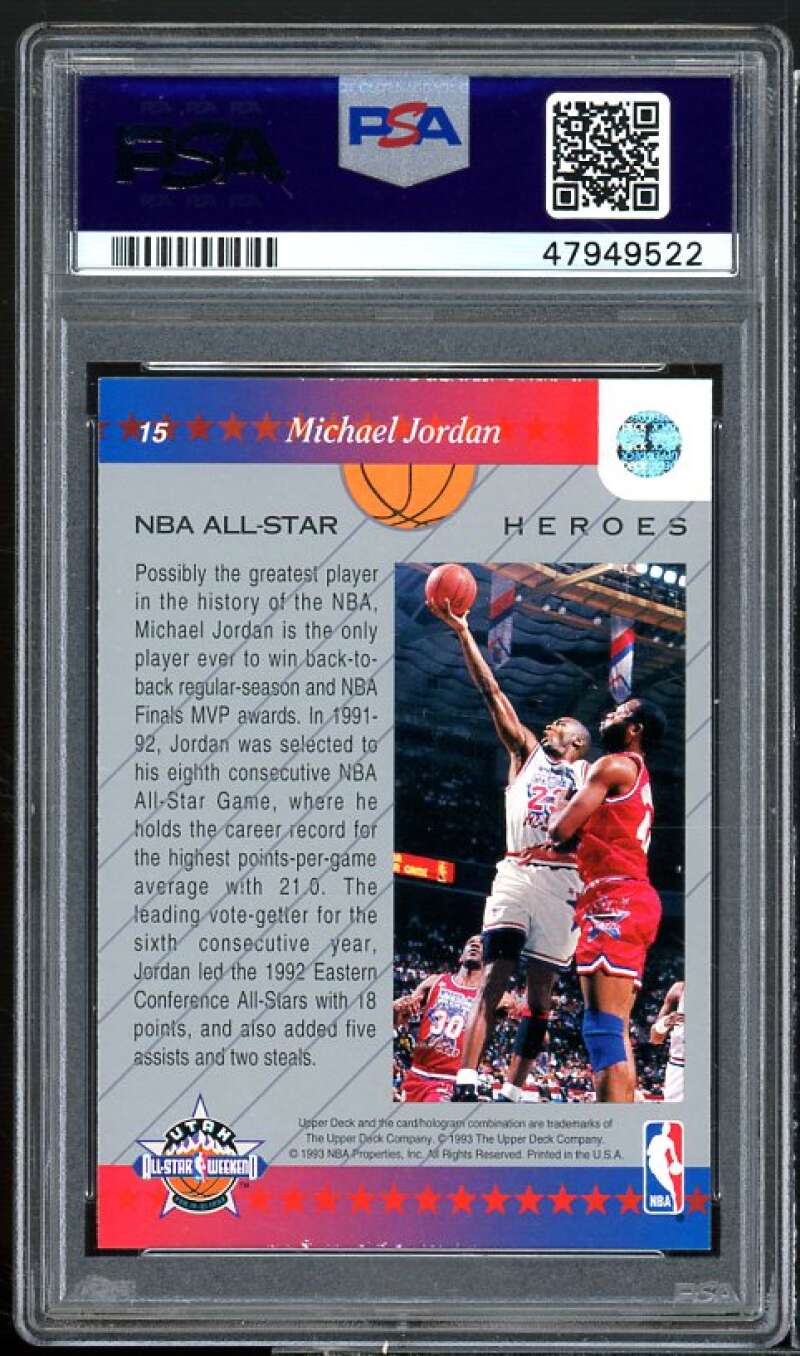 Michael Jordan Card 1992-93 Upper Deck All-Star Weekend #15 PSA 8.5 Image 2