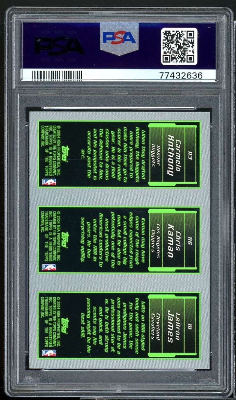 Caman/ Carmelo Anthony /Lebron James Rookie Card 2003-04 Topps Matrix #111 PSA 9 Image 2