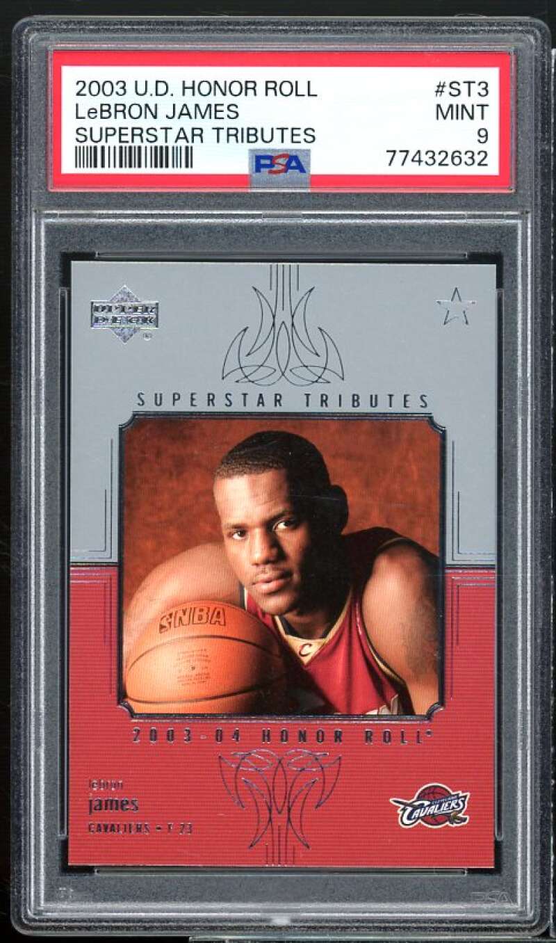 Lebron James Rookie 2003-04 Upper Deck Honor Roll Superstar Tributes #st3 PSA 9 Image 1