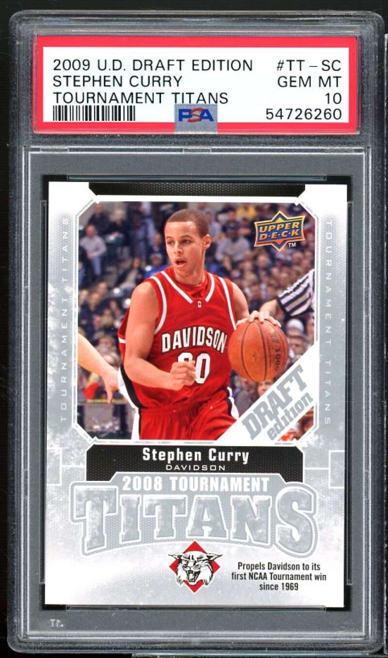 Stephen Curry Rookie 2009-10 UD Draft Edition Tournament Titans #TT-SC PSA 10 Image 1