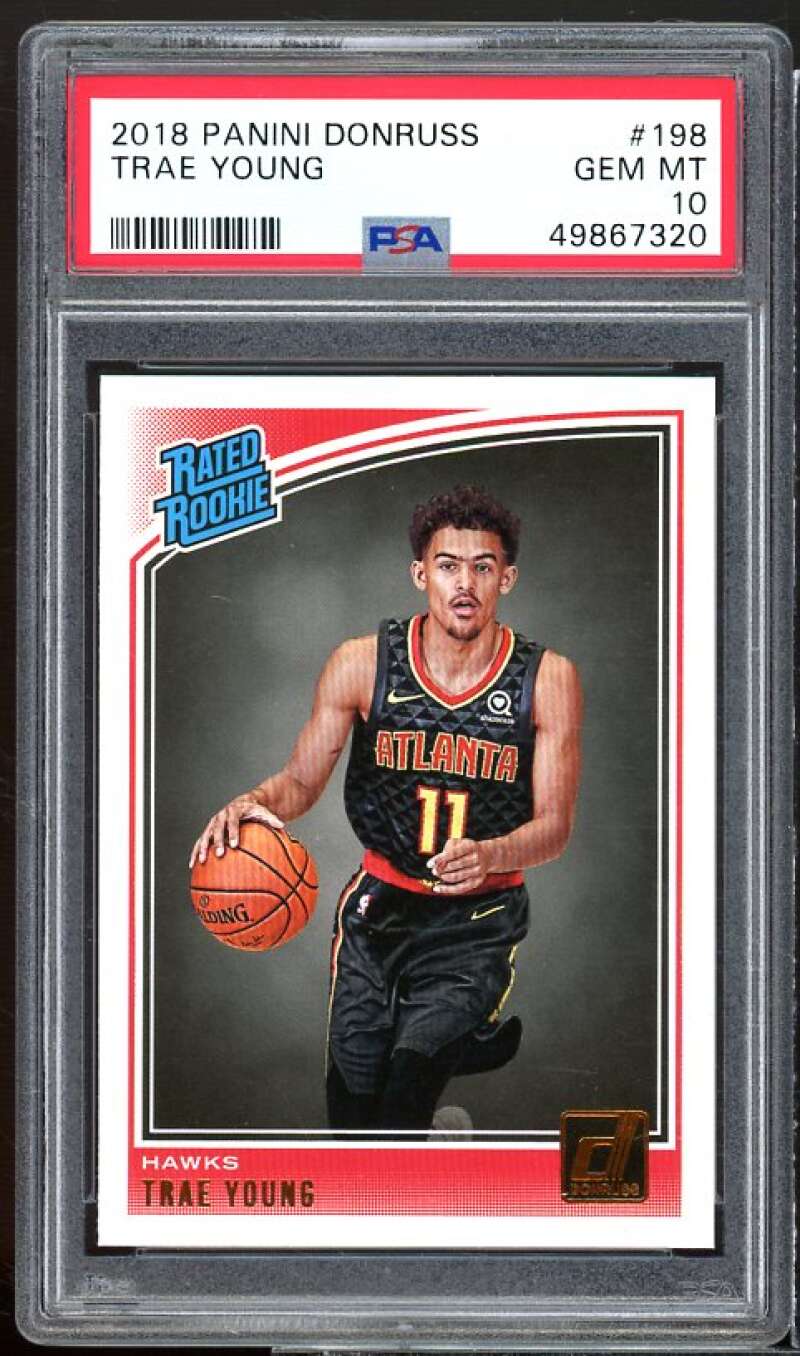 Trae Young Rookie Card 2018-19 Donruss #198 PSA 10 Image 1