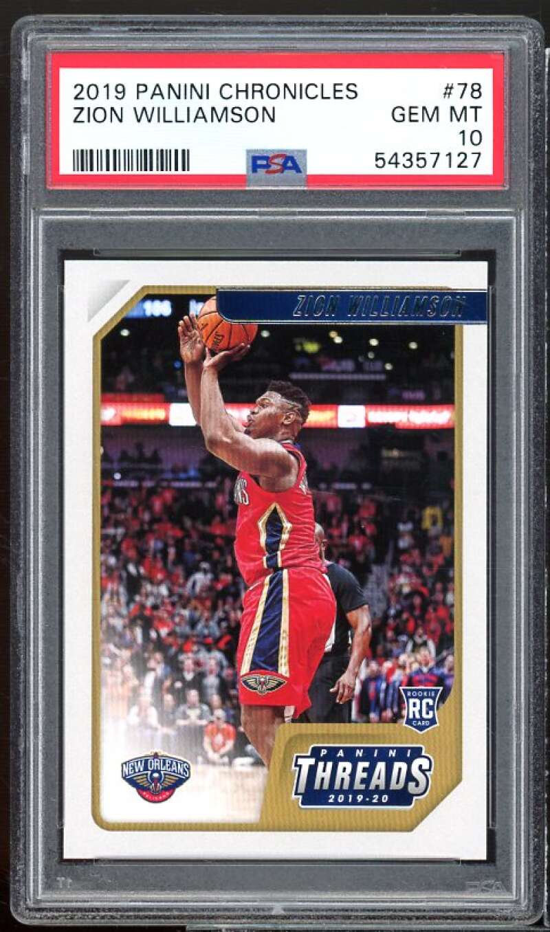 Zion Williamson Rookie Card 2019-20 Panini Chronicles #78 PSA 10 Image 1