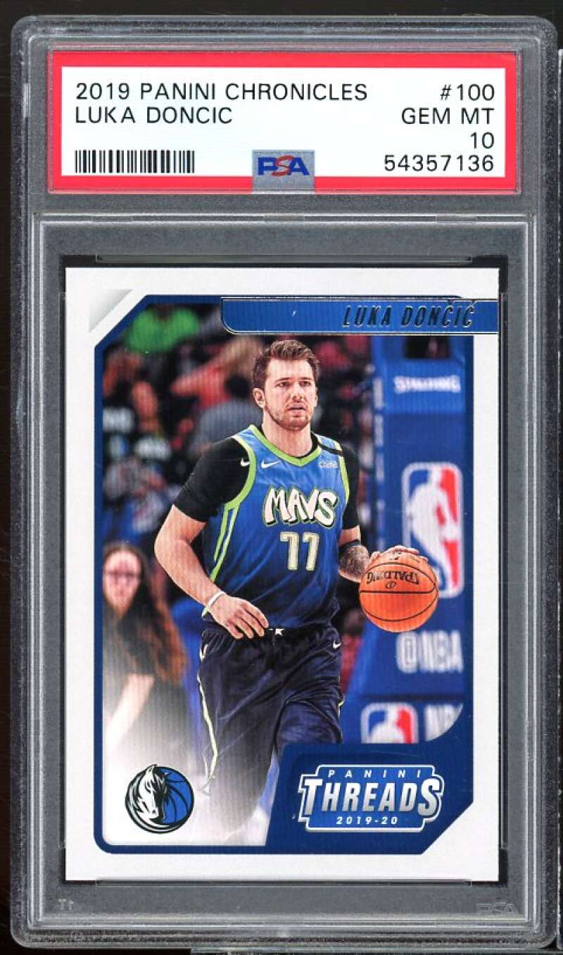 Luka Doncic Card 2019-20 Panini Chronicles #100 PSA 10 Image 1