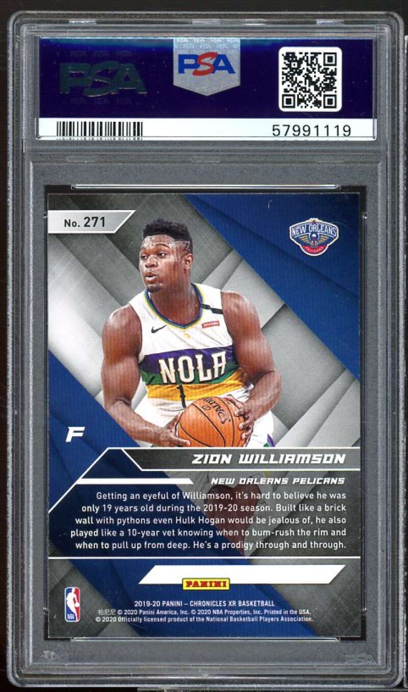 Zion Williamson Rookie Card 2019-20 Panini Chronicles #271 PSA 10 Image 2