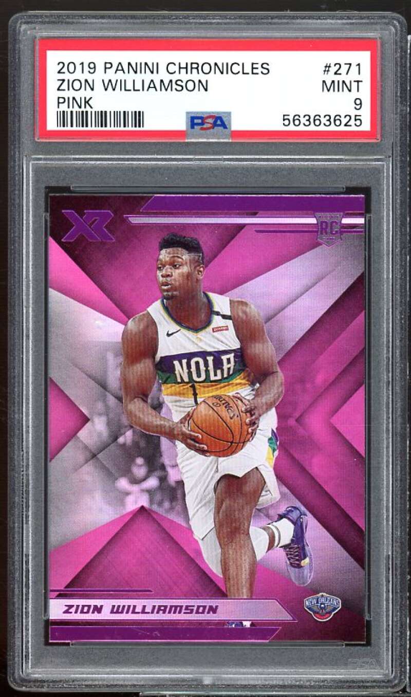 Zion Williamson Rookie Card 2019-20 Panini Chronicles Pink #271 PSA 9 Image 1