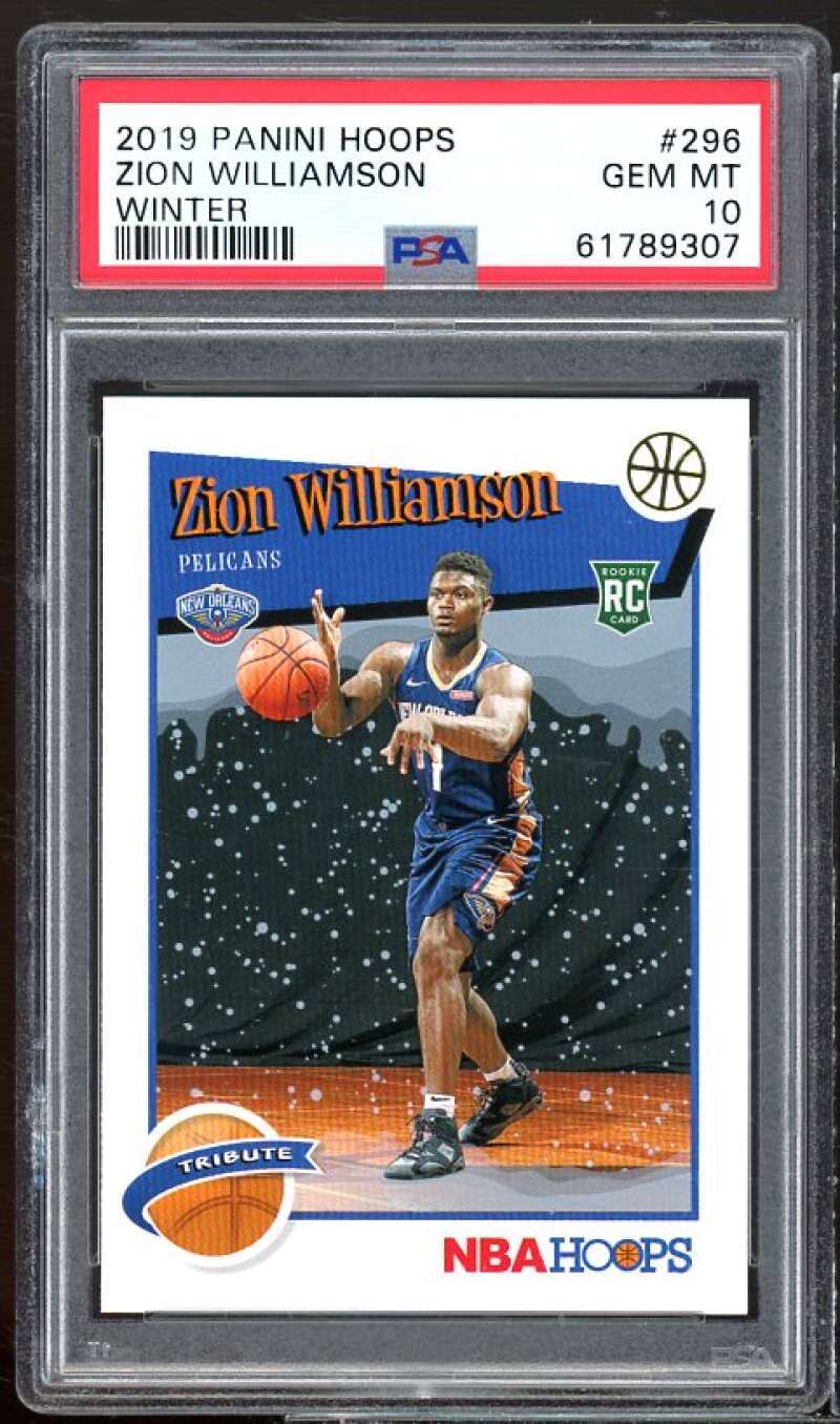 Zion Williamson Rookie Card 2019-20 Panini Hoops Winter #296 PSA 10 Image 1