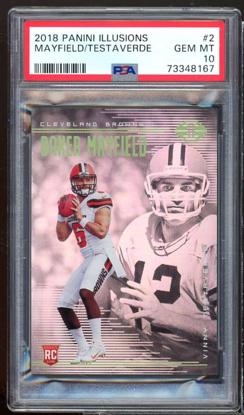 Baker Mayfield Rookie Card 2018 Panini Illusions #2 PSA 10 Image 1