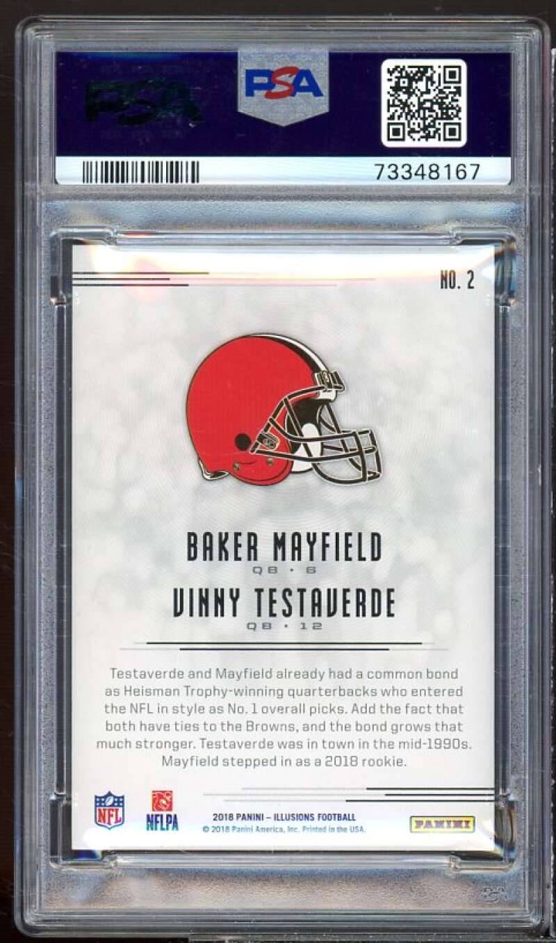 Baker Mayfield Rookie Card 2018 Panini Illusions #2 PSA 10 Image 2