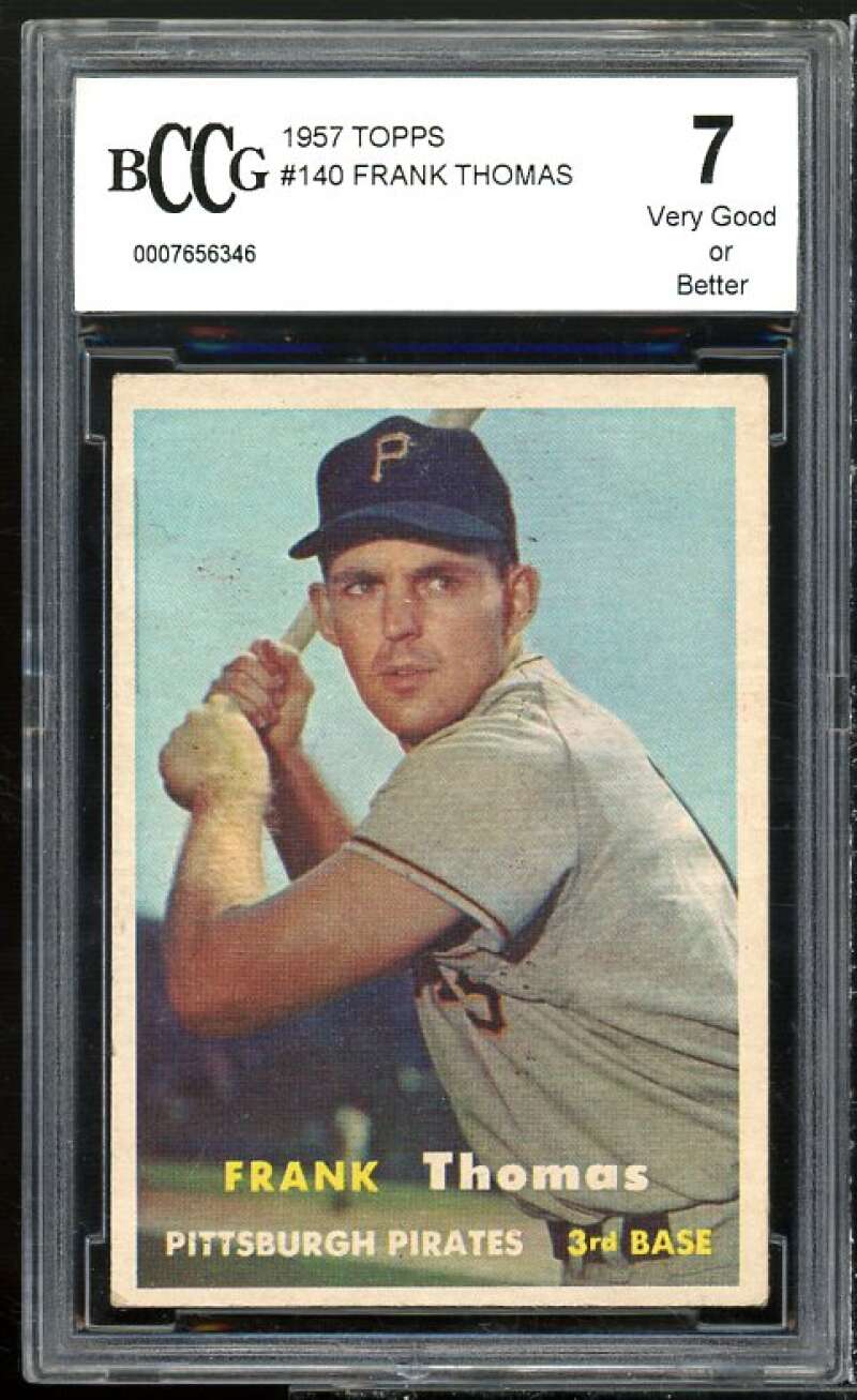 Frank Thomas Card 1957 Topps #140 BGS BCCG 7 Very Good+ Image 1