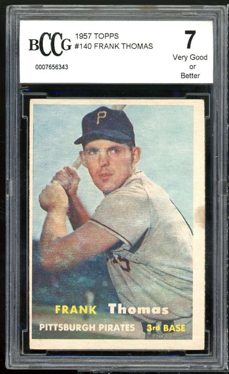 Frank Thomas Card 1957 Topps #140 BGS BCCG 7 Very Good+ Image 1