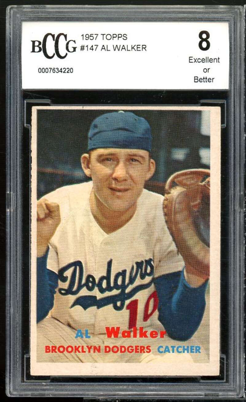 Al Walker Card 1957 Topps #147 BGS BCCG 8 Excellent+ Image 1