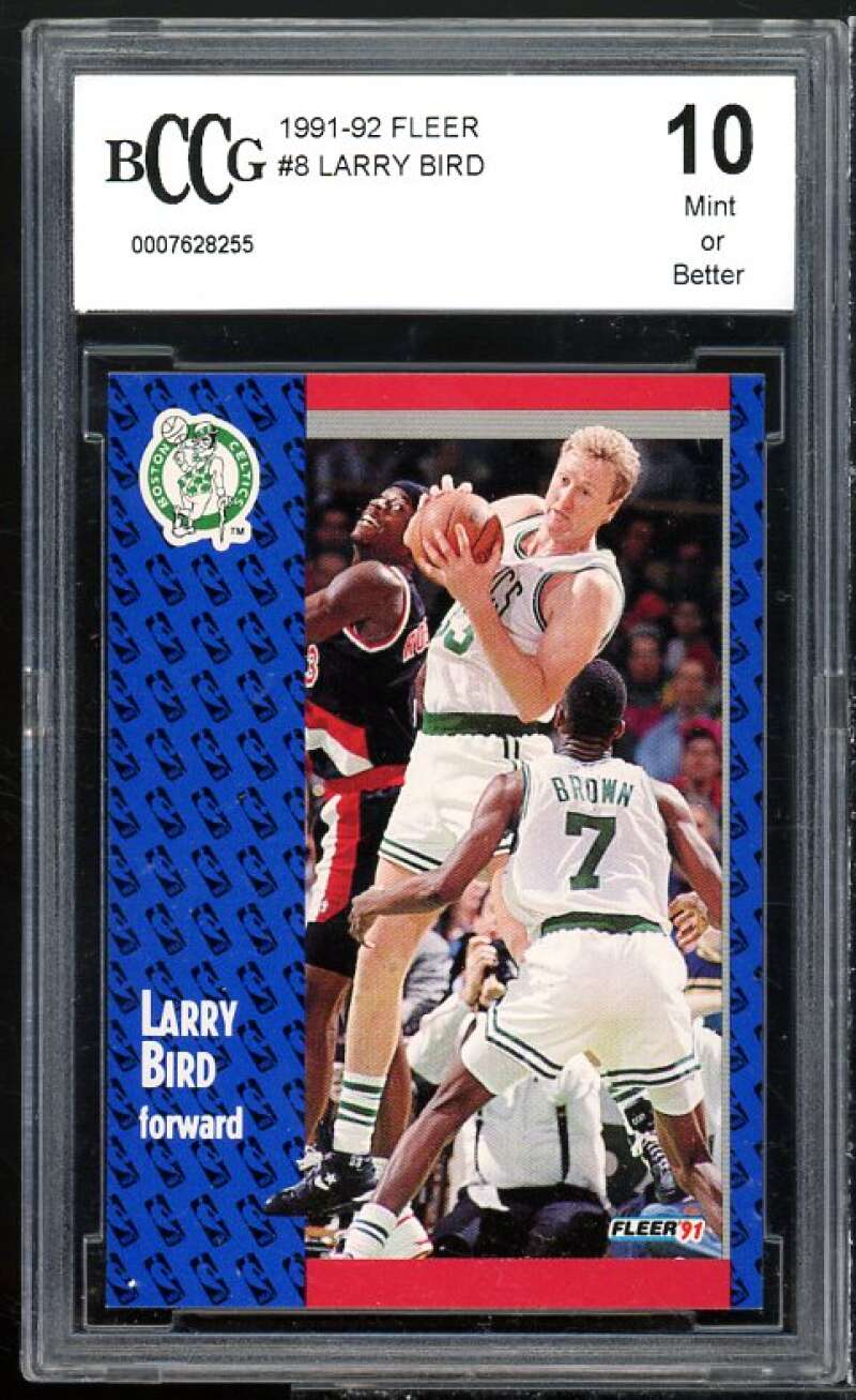 Larry Bird Card 1991-92 Fleer #373 BGS BCCG 10 Mint+ Image 1