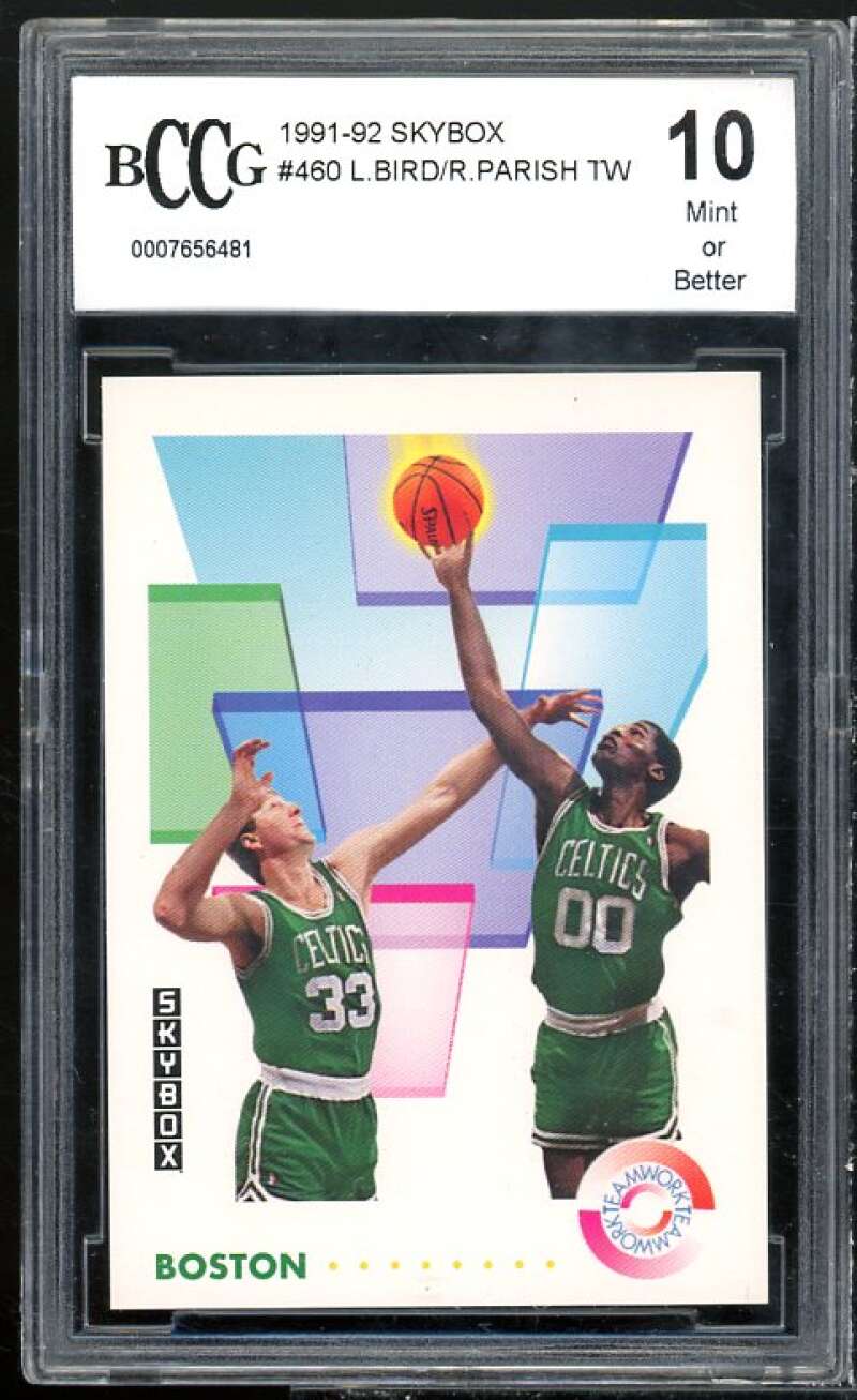 Larry Bird Card 1991-92 SkyBox #460 BGS BCCG 10 Mint+ Image 1