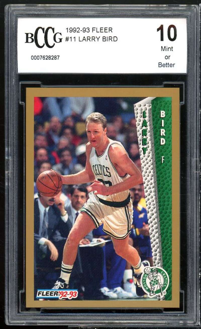 Larry Bird Card 1992-93 Fleer #11 BGS BCCG 10 Mint+ Image 1