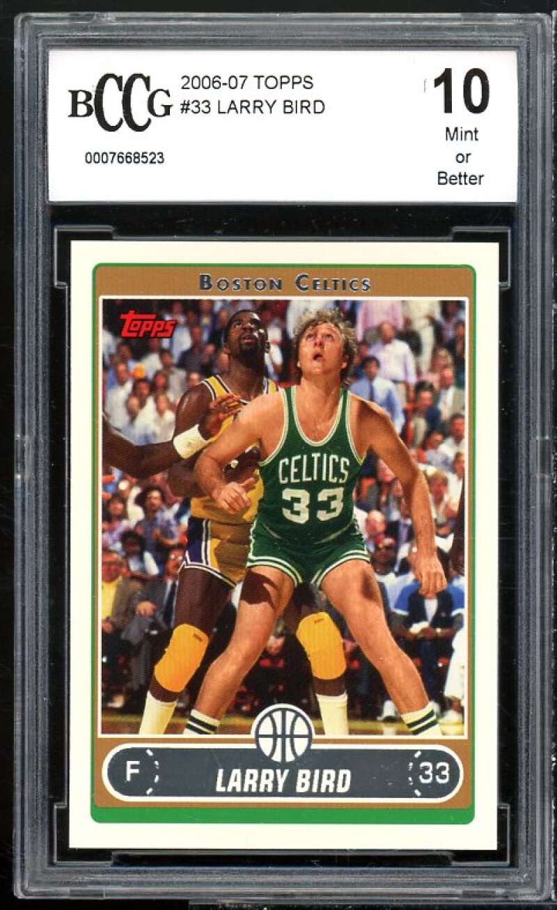 Larry Bird Card 2006-07 Topps #33 BGS BCCG 10 Mint+ Image 1