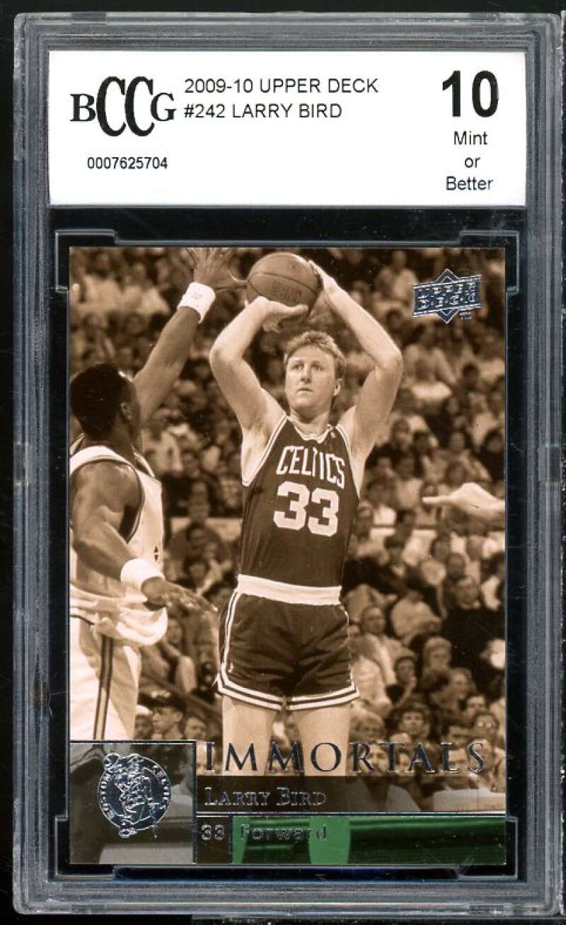 Larry Bird Card 2009-10 Upper Deck #242 BGS BCCG 10 Mint+ Image 1