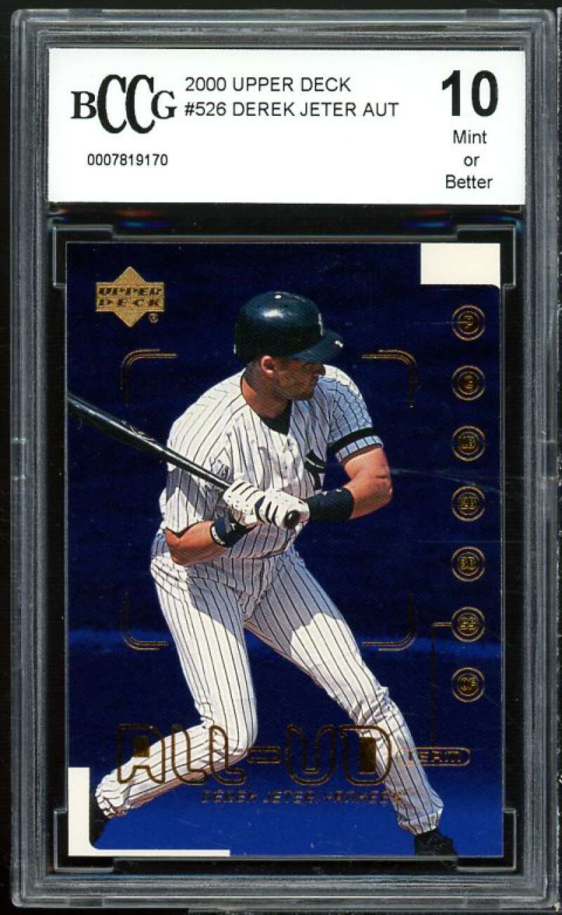 Derek Jeter Card 2000 Upper Deck #526 BGS BCCG 10 Mint+ Image 1