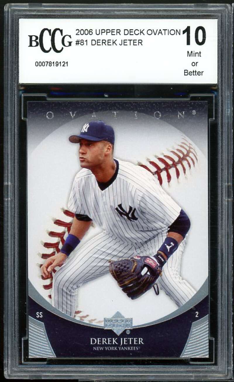 Derek Jeter Card 2006 Upper Deck Ovation #81 BGS BCCG 10 Mint+ Image 1