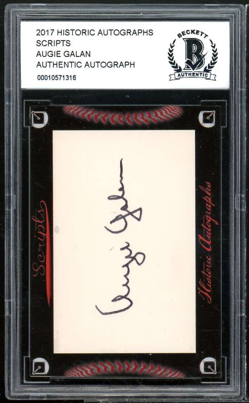 Augi Galan 2017 Historic Autographs Scripts #nno BGS BCCG Authentic Image 1